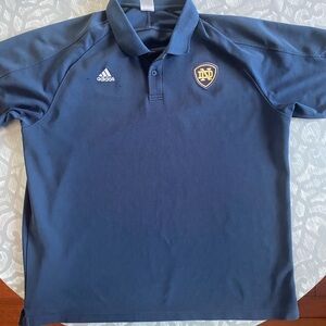Notre Dame‎ Adidas blue polo shirt men’s size XL